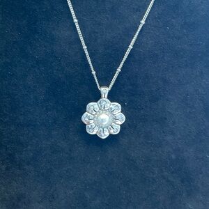 Brighton Silver Plated Greta Flower Pendant Necklace